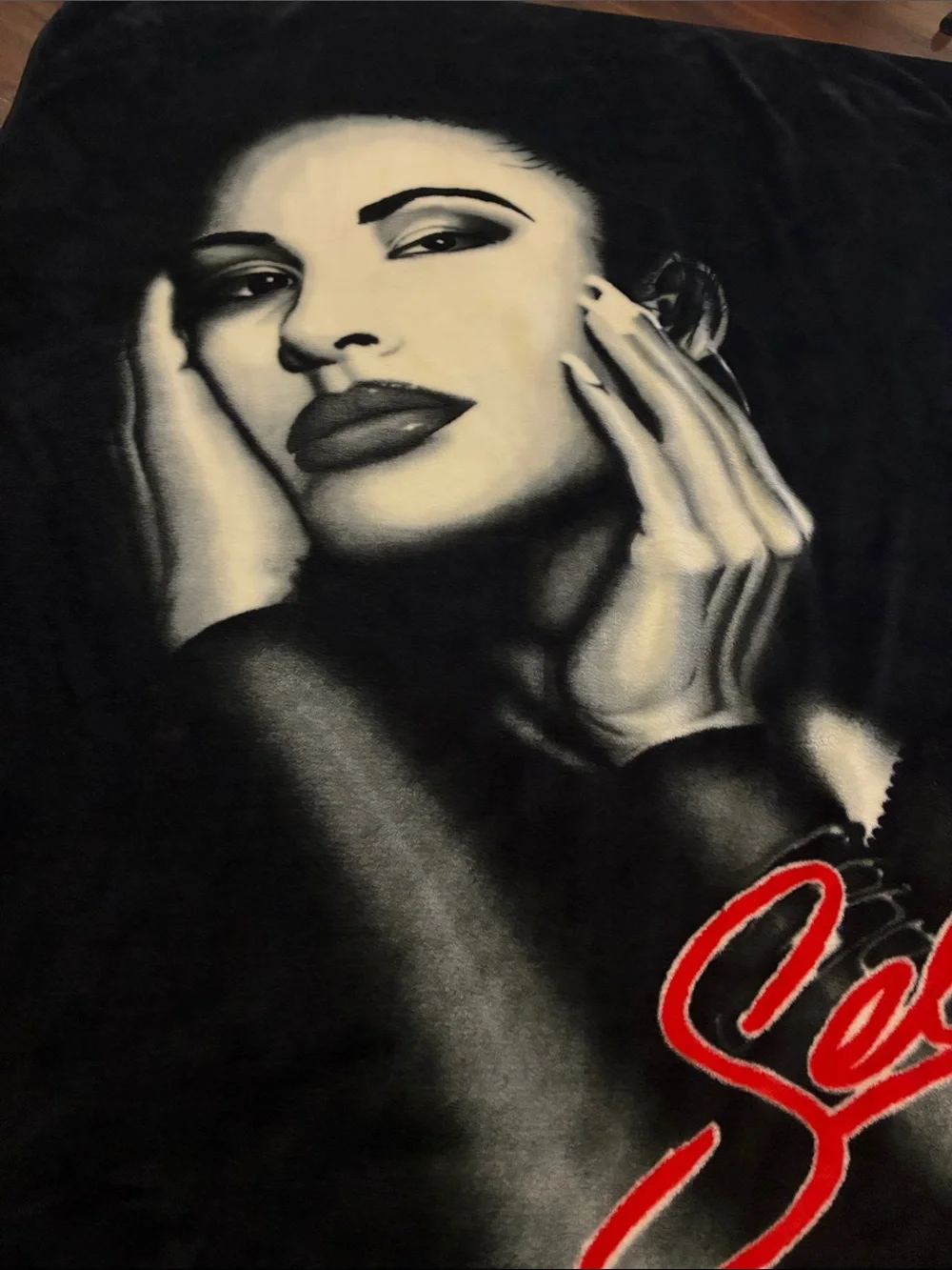 SELENA Plush Black Portrait Blanket COVER 92” x 78” SIEMPRE SELENA QUEEN